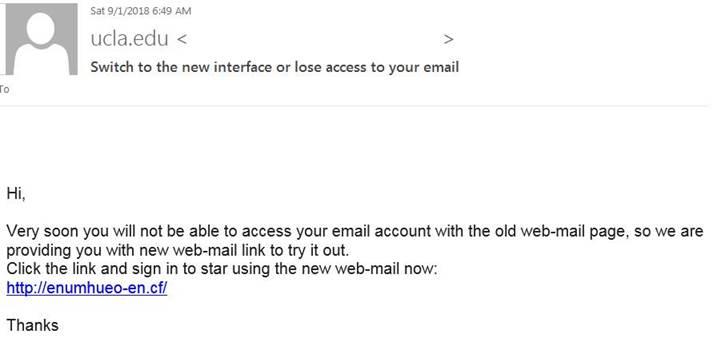 Switch to the new interface or lose access to your email phish